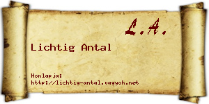 Lichtig Antal névjegykártya